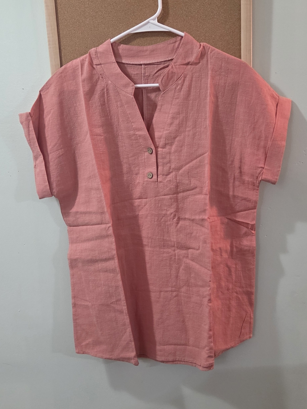 Women's Coral Short-Sleeve Tunic Top